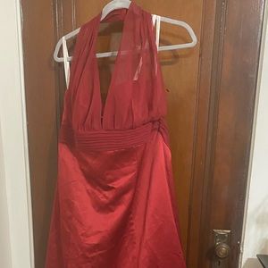 David’s Bridal Apple Red Floor Length Dress Sz 16